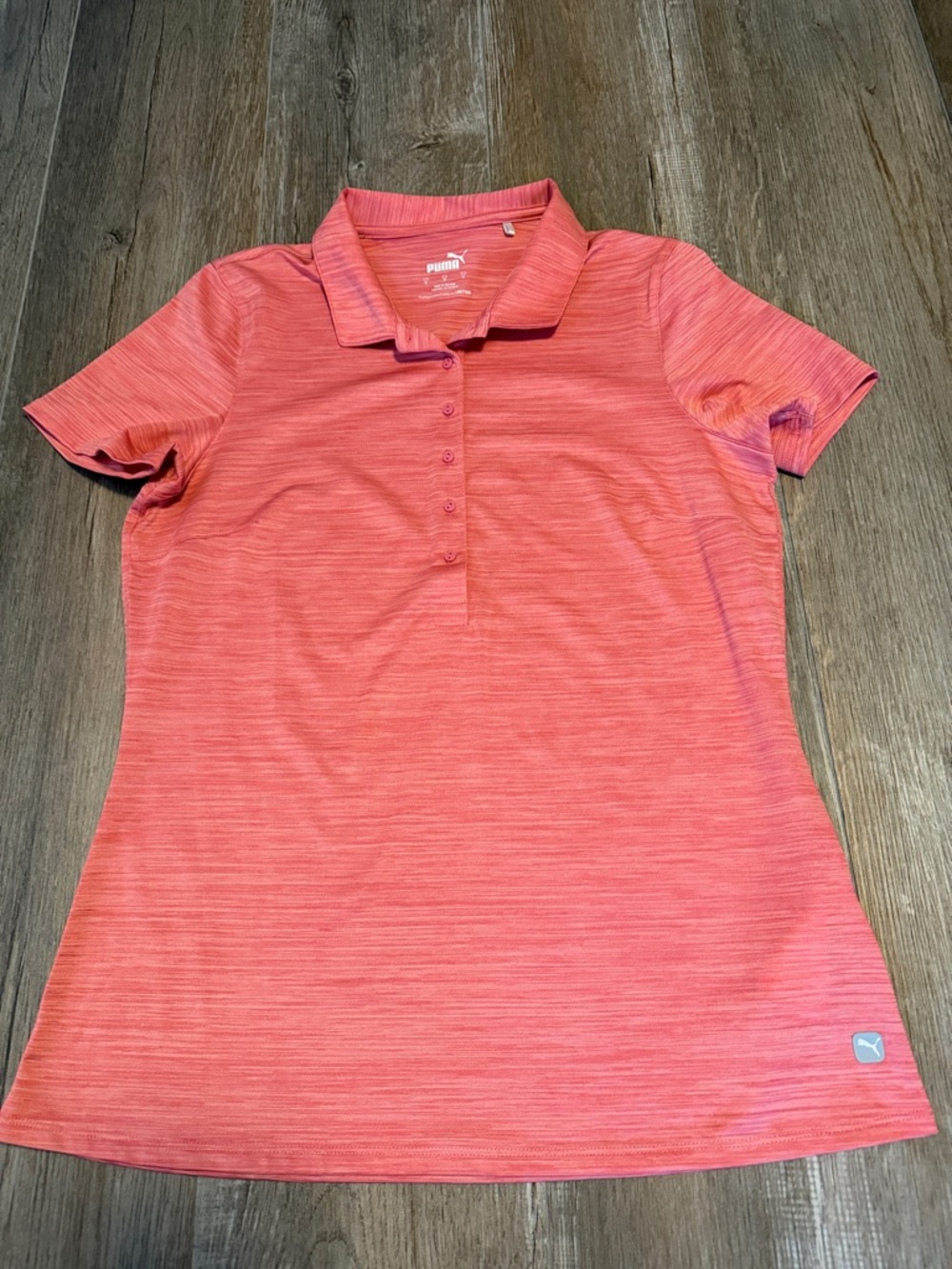 Puma Coral Button-Front Polo Shirt